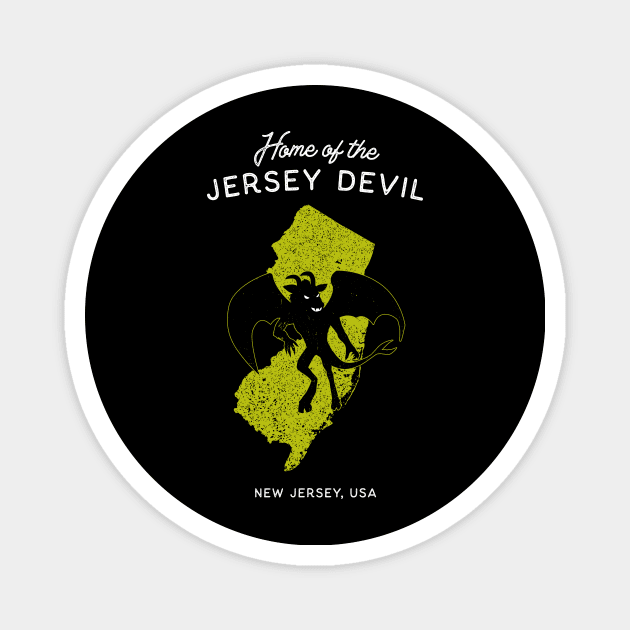 Home of the Jersey Devil - New Jersey, USA Magnet by Strangeology